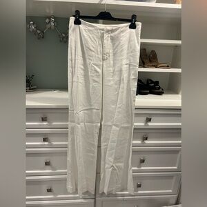 White linen pants from Maeve by anthropology